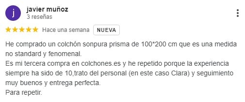 Valoración Colchón Prisma de Sonpura, OCU 2.024